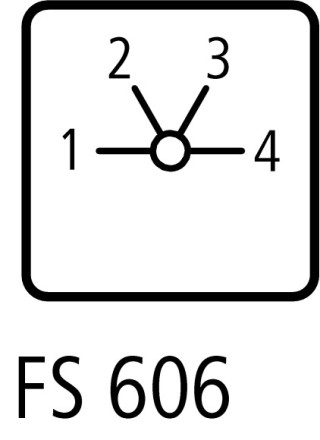 Ступенчатый переключатель в корпусе 1P, Ie = 12A, Пол. 1-4, 45 ° 48х48 мм