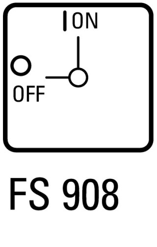 Кулачковый переключатель в корпусе 3P + N, Ie = 12A, Пол. 0-1, 90 °, 48х48 мм