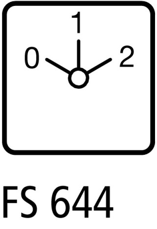 Кулачковый переключатель в корпусе 3P, Ie = 12A, Пол. 0-1-2, 45 ° 48х48 мм