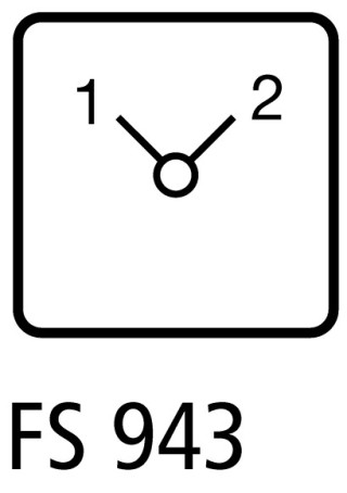 Кулачковый переключатель в корпусе 4p, Ie = 12A, Пол. 1-2, 90 ° 48х48 мм