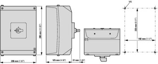 Кулачковый переключатель в корпусе, специальная конструкция, 2 контактных модуля, Ie = 80A,  88x88mm