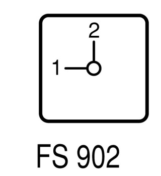 Кулачковый переключатель в корпусе 1P, Ie = 12A, Пол. 1-2, 90 ° 48х48 мм