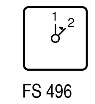 Кулачковый переключатель в корпусе 1P, Ie = 12A, Пол. 1 <2, 45 ° 48х48 мм
