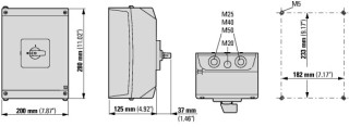 Кулачковый переключатель в корпусе, 2P, Ie = 80A, Поз. 1-0-2, 45 ° 88x88mm