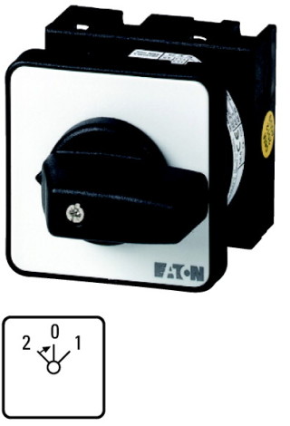 Кулачковый переключатель, 5П, Ie = 12A, Поз. 0-1, 90 °, 48х48 мм