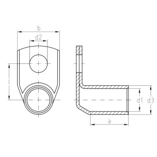 Tube cable shoe for CU con. KWN-M16/-120 90