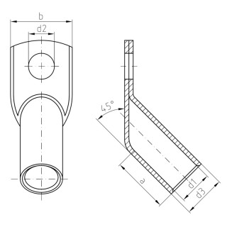 Tube cable shoe for CU con. KWN-M12/-185 45