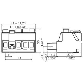 Штекерный соединитель печат BUZ 10.16IT/03/180MF2 AG BK BX LRP