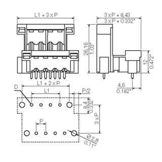 Штекерный соединитель печат SLDV-THR 5.08/32/180F 4.5SN BK BX