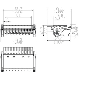 Штекерный соединитель печат BL-I/O 3.50/10/180LR NPN LED SN BK BX