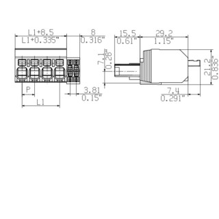 Штекерный соединитель печат BVFL 7.62HP/04/180 BCF/04R SN BK BX