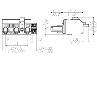 Штекерный соединитель печат BVFL 7.62HP/04/180MF4 BCF/04R SN BK BX