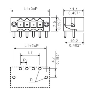 Штекерный соединитель печат SL-SMT 3.50/03/90LF 1.5SN BK RL SO