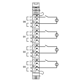 Штекерный соединитель печат UR20-4DI-2W-230V-AC