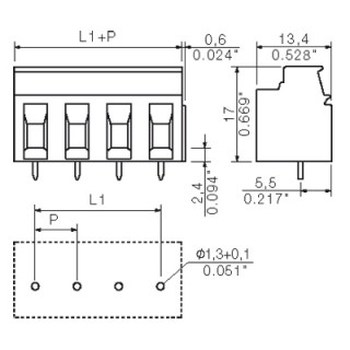 Клемма печатной платы LPP 7.62/02/90 3.2SN OR BX