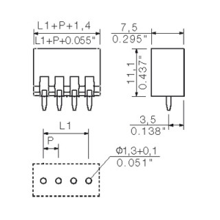 Штекерный соединитель печат SL 3.50/03/180G 3.2SN OR BX
