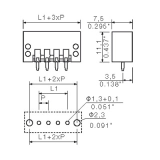 Штекерный соединитель печат SL 3.50/03/180F 3.2SN OR BX