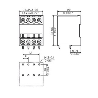 Штекерный соединитель печат SLD 5.00/04/90G 3.2 SN OR BX