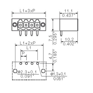 Штекерный соединитель печат SL 3.50/16/90F 4.5 SN OR BX