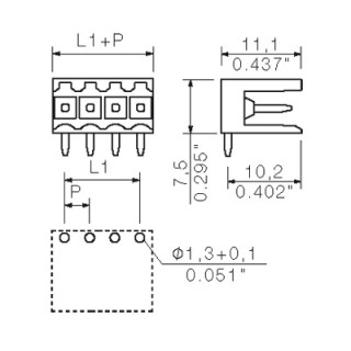 Штекерный соединитель печат SL 3.50/17/90 3.2SN OR BX