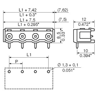 Штекерный соединитель печат SL 7.62/02/90B 3.2SN OR BX