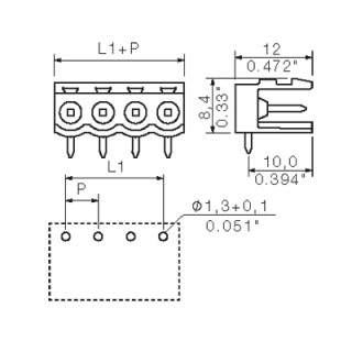 Штекерный соединитель печат SL 5.00/02/90 4.5SN BK BX