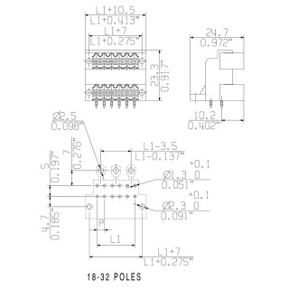 Штекерный соединитель печат SLD 3.50/22/90F 3.2SN OR BX