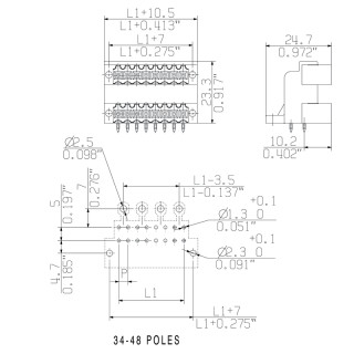 Штекерный соединитель печат SLD 3.50/38/90F 3.2SN OR BX