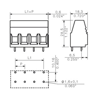 Клемма печатной платы LU 10.16/02/90 4STI 4.5SN GY BX