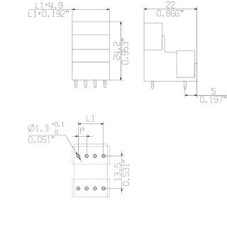 Штекерный соединитель печат SLD 3.50V/04/180G 3.2SN OR BX