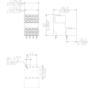 Штекерный соединитель печат SLD 3.50V/04/90G 3.2SN OR BX