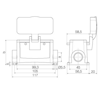 Корпус HDC 16B SDBO 2PG21G