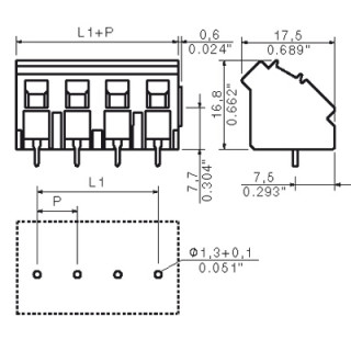 Клемма печатной платы LP 7.62/02/135 4.5SN BK BX