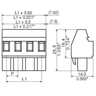 Штекерный соединитель печат BLZ 7.50/03/270 SN OR BX