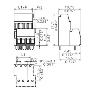 Клемма печатной платы LM2N 3.50/38/90 3.2SN OR BX