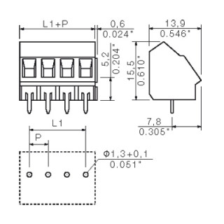 Клемма печатной платы LM 5.00/02/135 3.5SN BK BX