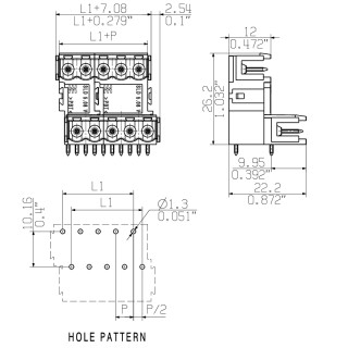 Штекерный соединитель печат SLD 5.08V/04/90B 3.2 SN OR BX