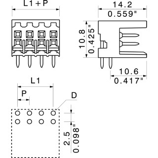 Штекерный соединитель печат S2L 3.50/06/90 3.5SN OR BX
