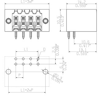 Штекерный соединитель печат S2L 3.50/12/90F 3.5SN BK BX