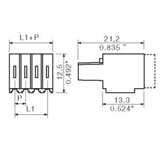 Штекерный соединитель печат BLIDCB 3.50/05/- SN OR BX
