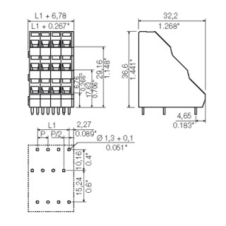 Клемма печатной платы LM3RZF 5.08/30/135 3.5SN OR BX