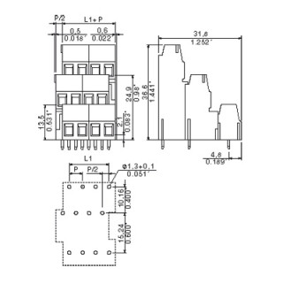 Клемма печатной платы LM3R 5.08/45/90 3.5SN OR BX