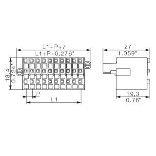 Штекерный соединитель печат BL-I/O 3.50/30FP SN BK BX