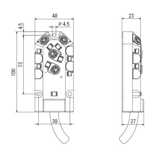 Passive Sensor-Actuator-Int SAI-4-F 3P M8 PUR 10M