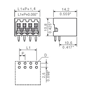 Штекерный соединитель печат S2L-SMT 3.50/06/90G 3.2SN BK BX