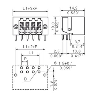 Штекерный соединитель печат S2L-SMT 3.50/06/90LF 3.2SN BK BX