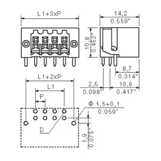 Штекерный соединитель печат S2L-SMT 3.50/36/90LF 3.2SN BK BX