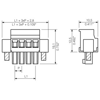Штекерный соединитель печат BCZ 3.81/03/270F SN BK BX