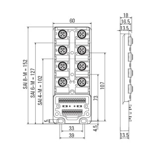 Штекерный соединитель печат SAI-4-M 5P M12 OL UT