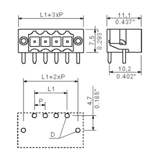 Штекерный соединитель печат SL-SMT 3.50/02/90LF 1.5SN BK BX